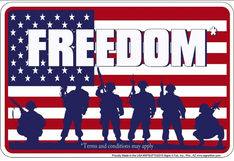 Freedom Parking Sign