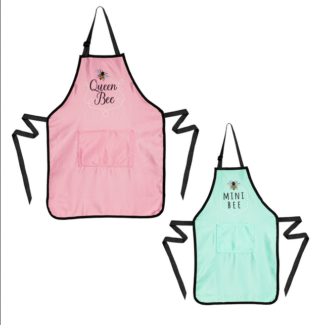 Queen Bee & Mini Bee..Adult and Child Aprons