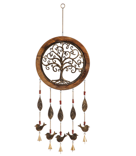 Tree of Life Wooden Garden Bell