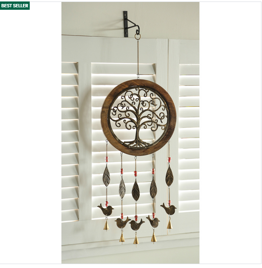Tree of Life Wooden Garden Bell