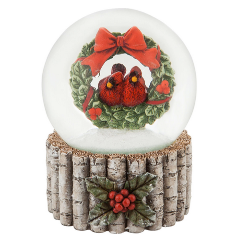 Cardinal and Wreath Water Globe