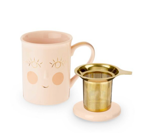 Hello Beautiful Ceramic Tea Mug & Infuser