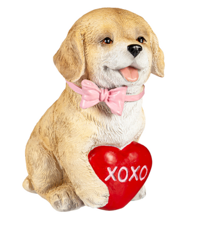 Valentines Day Resin Dog Figurines