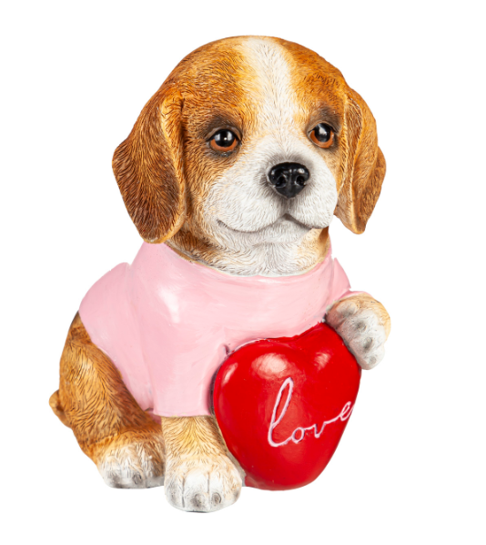 Valentines Day Resin Dog Figurines