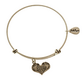 Sister Silver Expandable Bangle Charm Bracelet
