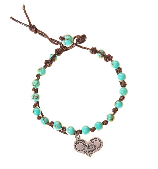 Sister Stainless Charm Wrap Bracelet