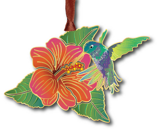 Hummingbird & Flower Ornament