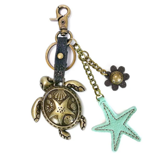 Sea Turtle & Starfish Metal Charming Keychain