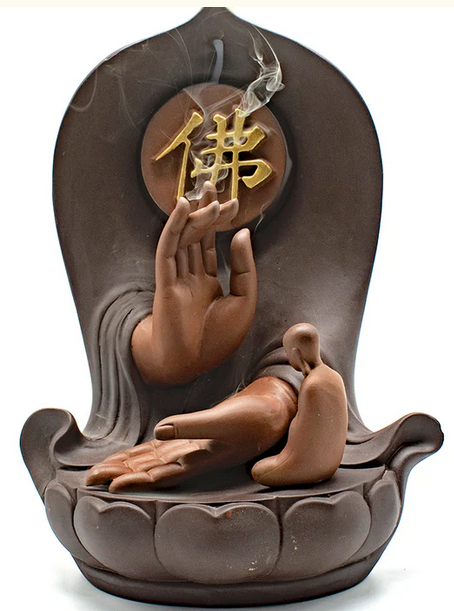 Serenity Hand Backflow Buddha Incense Burner