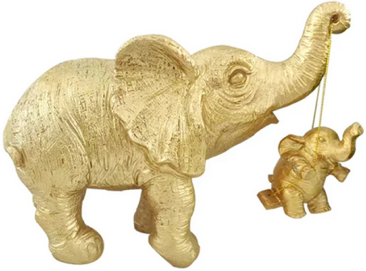 Mother and Baby Elephant Figurine
