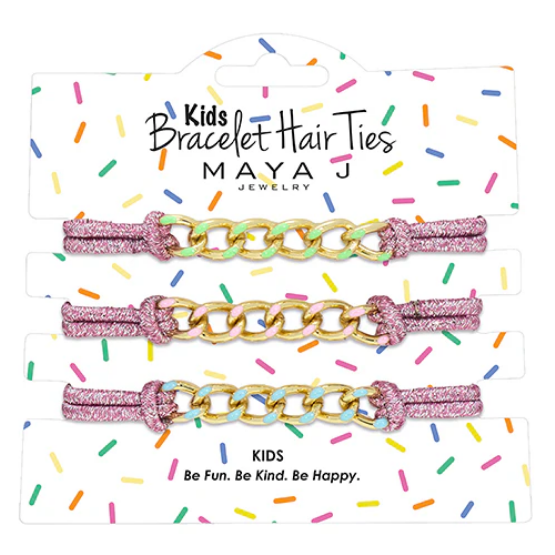 Kids Bracelet Hair Tie Maya J Pink Elastic Cord