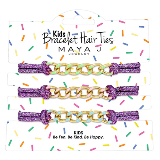Kids Bracelet Hair Tie Maya J Purple Elastic Cord