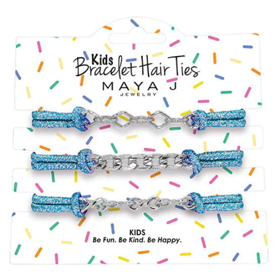 Kids Bracelet Hair Tie Maya J Blue Elastic Cord