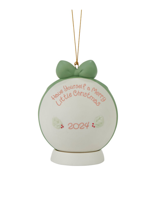 Have Yourself A Merry Little Christmas Precious Moments 2024 Dated Ball Ornament - Girl