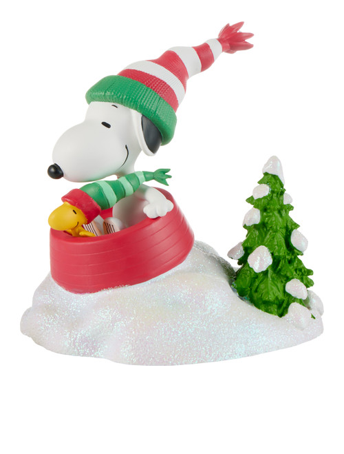 Peanuts Snoopy & Woodstock Sledding Precious Moments Figurine