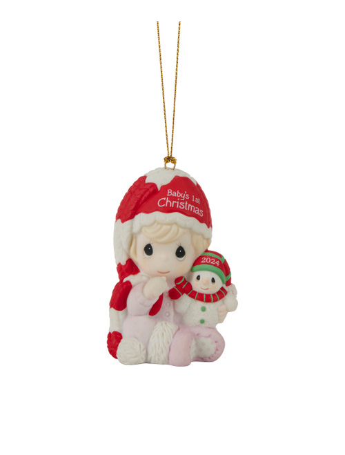 Baby Girl's First Christmas Precious Moments 2024 Dated Ornament