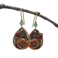 Silver Forest Jack-O-Lantern & Apple Earrings