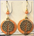 Silver Forest Tree Of Life On Disc Earrings