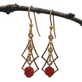Silver Forest Open Diamond Cascade & Carved Bead Earrings