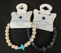 Lava Stone Bracelet with Cross Charm