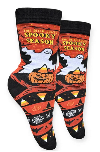 This Bitch Loves Spooky Season Women's Crew Socks