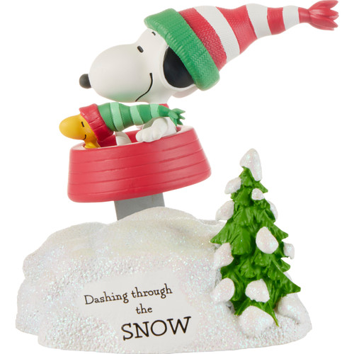 Dashing through The Snow Precious Moments Snoopy Rocking Sled Musical