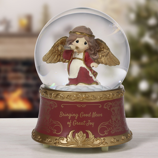 Bringing Good News Of Great Joy Precious Moments Annual Angel Snow Globe Musical