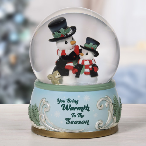 You Bring Warmth To The Christmas Season Precious Moments Snowman Snow Globe Musical