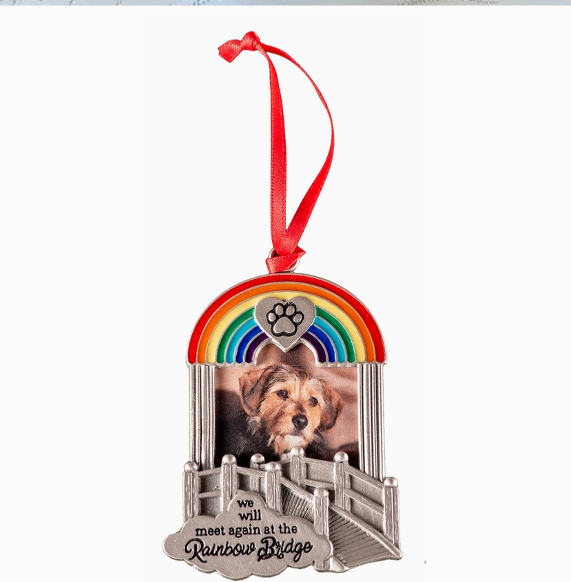 Rainbow Bridge Pet Memorial Ornament - Silver