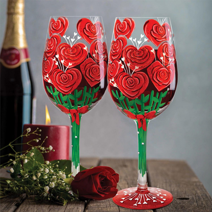 Valentine's Bouquet Lolita Wine Glass