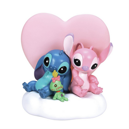 Stitch and Angel w/Light up Heart Figurine