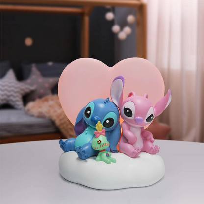 Stitch and Angel w/Light up Heart Figurine