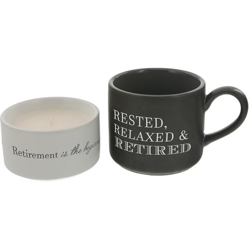 Retirement Stacking Mug & Candle Set