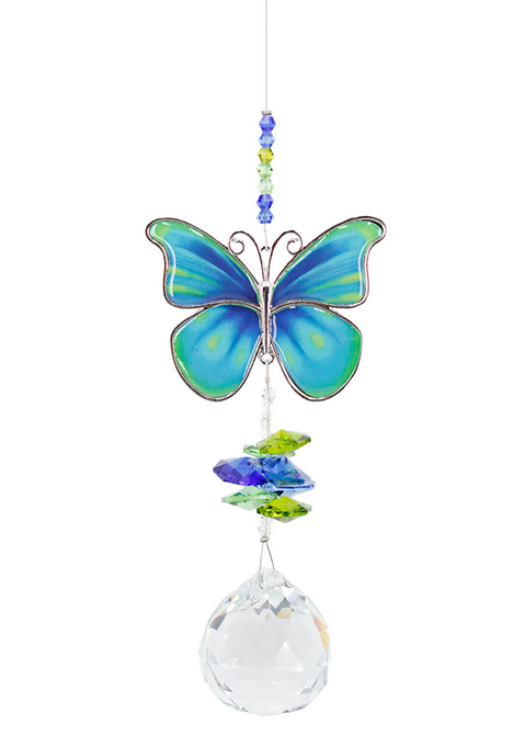 Butterfly Crystal Suncatcher Blue