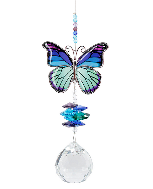 Butterfly Crystal Suncatcher Purple