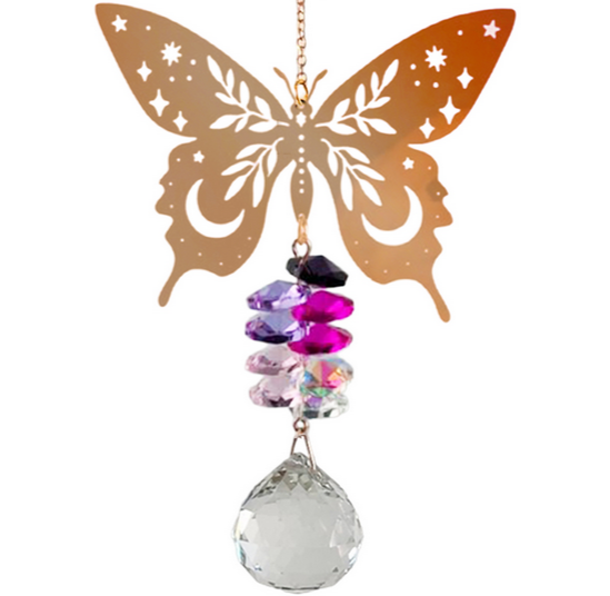 Butterfly Rainbow Crystal Suncatcher