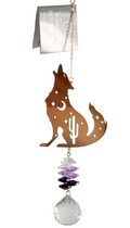 Coyote Rainbow Crystal Suncatcher