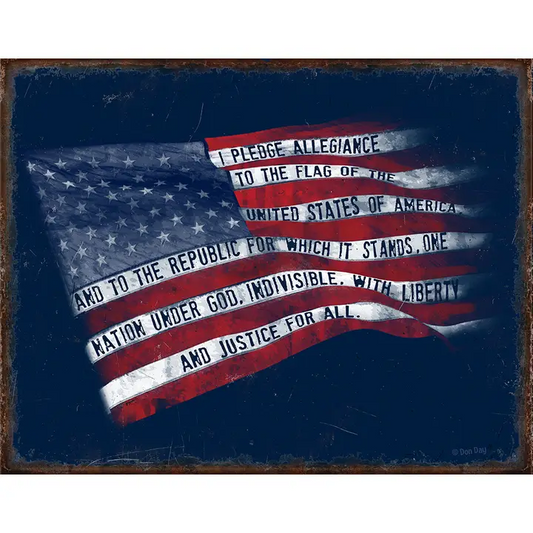 Flag Pledge Tin Sign