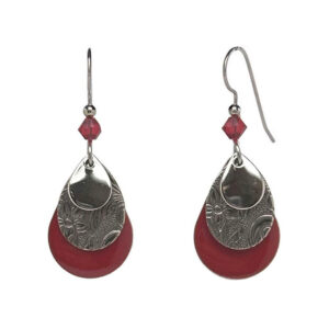 Silver Forest Three Layered Teardrops Earrings