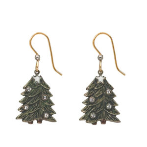 Tree w/Crystals & Star Silver Forest Earrings