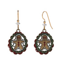 Gingerbread w/Filigree Silver Forest Earrings
