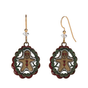 Gingerbread w/Filigree Silver Forest Earrings