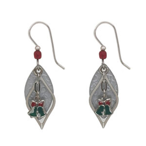 Bell Drop on Silver Football Silver Forest Earrings