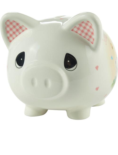 Jesus Loves Me Precious Moment Pink Piggy Bank