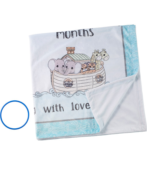 Overflowing With Love Noah's Ark Baby Milestone Blanket