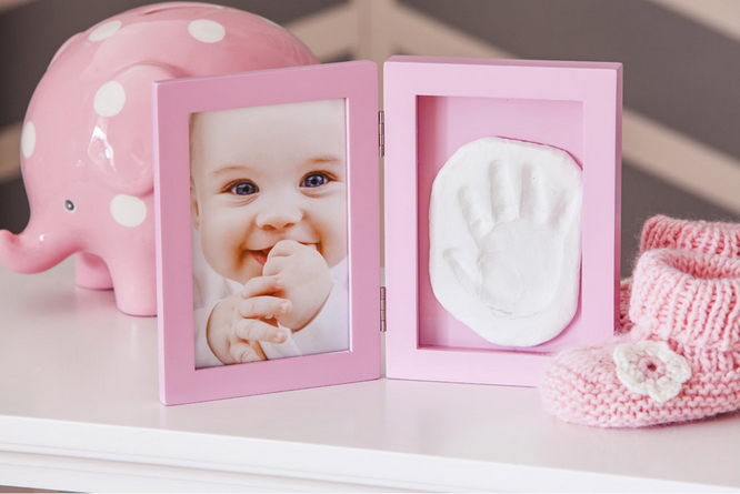 Blossoms and Buds Pink Baby Clay Imprint Photo Frame Kit