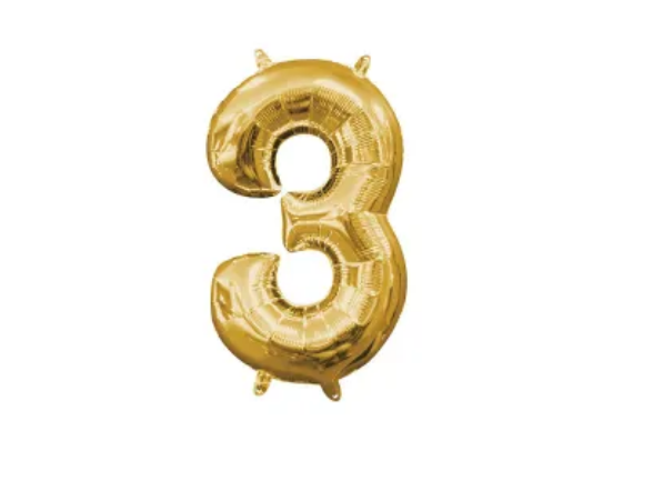 Gold Mylar Number Balloons