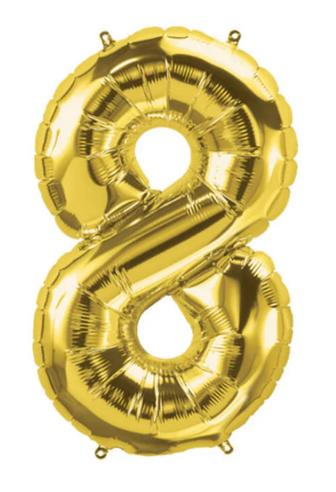 Gold Mylar Number Balloons