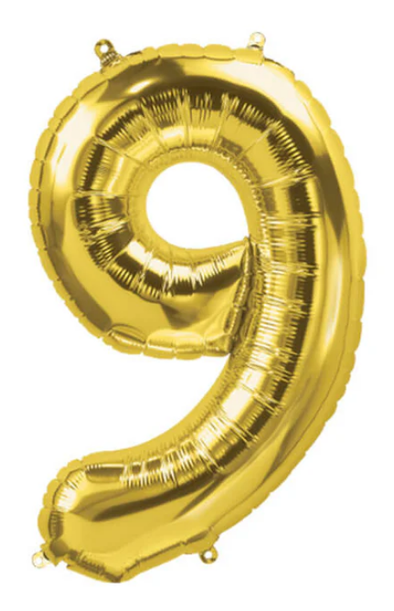 Gold Mylar Number Balloons