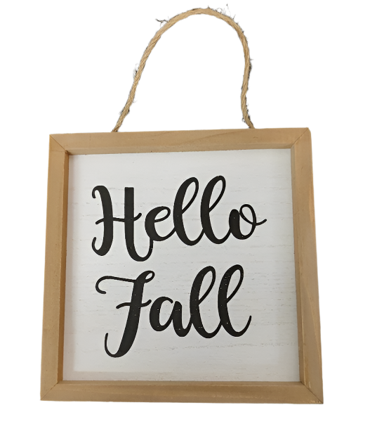 Hello Fall Wooden Sign